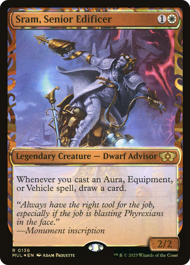 Sram, Senior Edificer (MUL-136) [Multiverse Legends] (Showcase) Foil MTG Single Wizards of the Coast