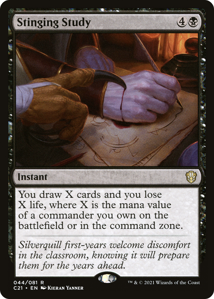 Stinging Study (C21-044) [Commander 2021] MTG Single Wizards of the Coast