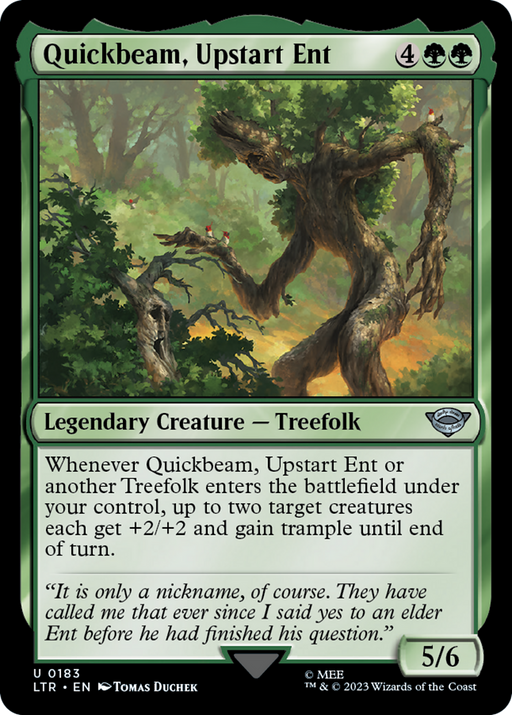 Quickbeam, Upstart Ent (LTR-183) [The Lord of the Rings: Tales of Middle-earth] Foil MTG Single Wizards of the Coast