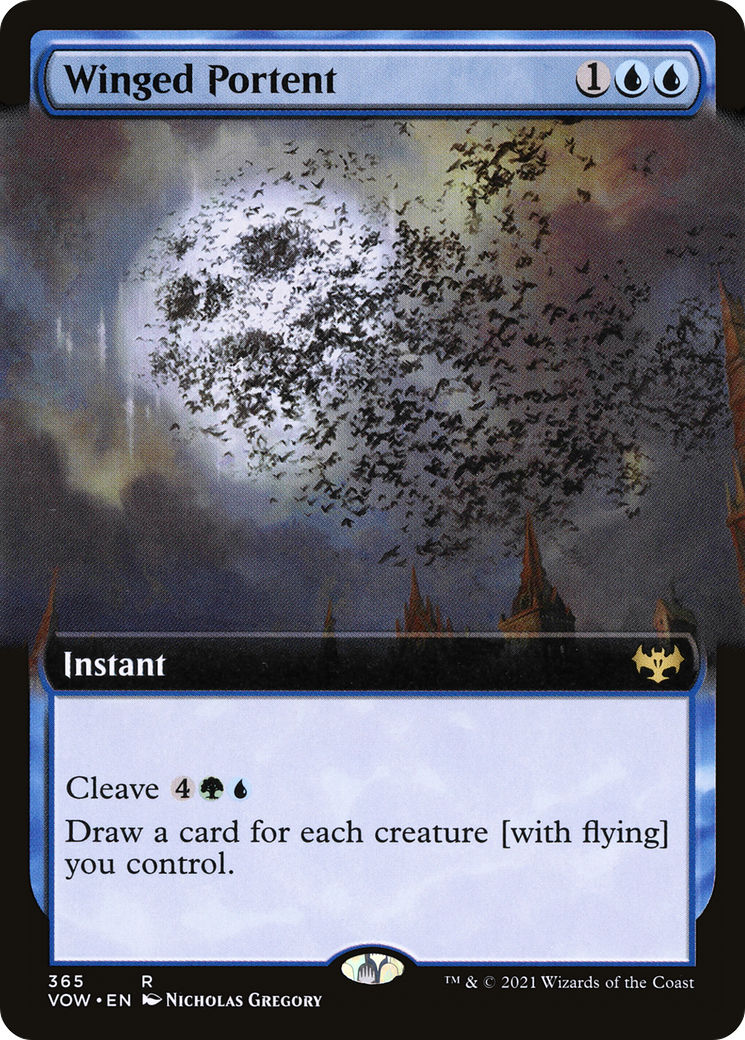 Winged Portent (VOW-365) [Innistrad: Crimson Vow] (Extended Art) MTG Single Wizards of the Coast