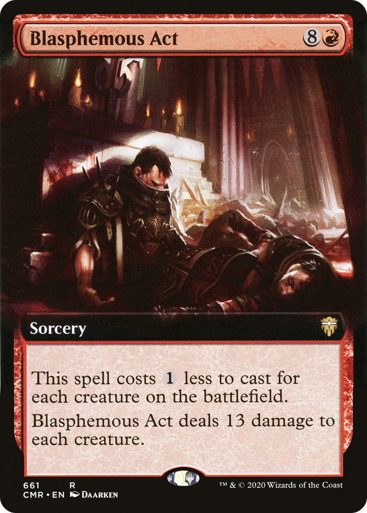 Blasphemous Act (CMR-661) [Commander Legends] (Extended Art) Foil MTG Single Wizards of the Coast