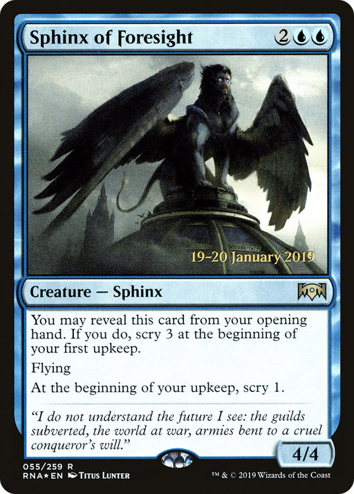 Sphinx of Foresight (PRE-055) [Ravnica Allegiance Promos] Foil MTG Single Wizards of the Coast
