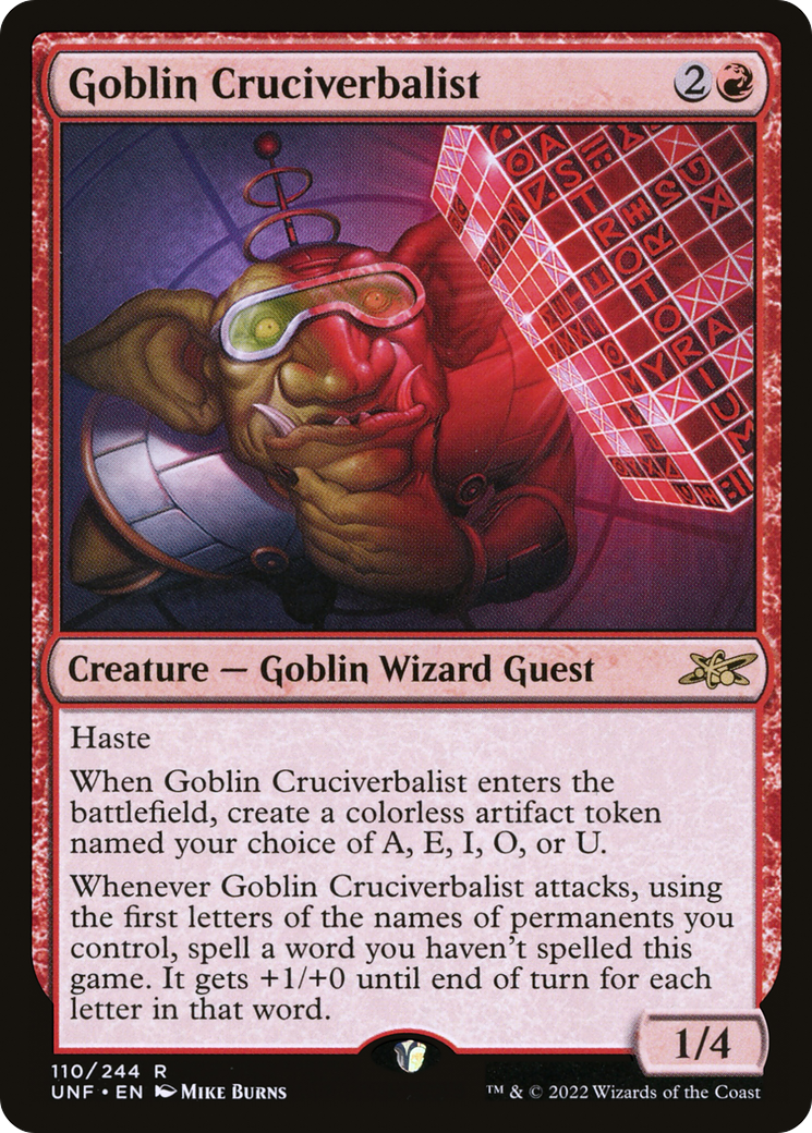 Goblin Cruciverbalist (UNF-110) [Unfinity] Foil MTG Single Wizards of the Coast