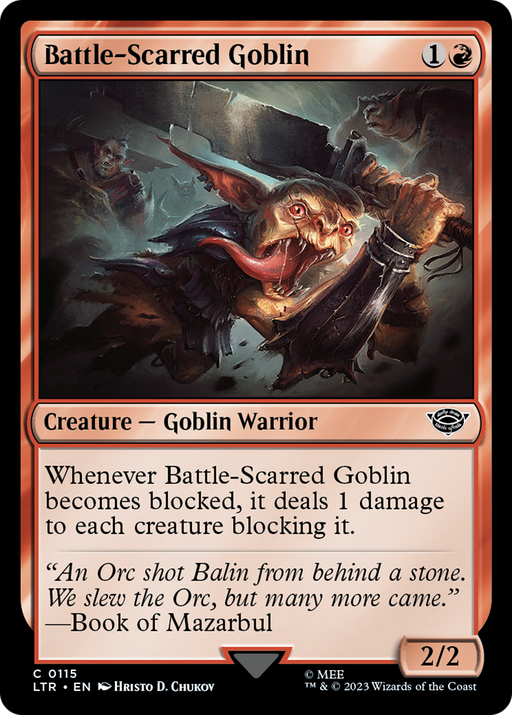 Battle-Scarred Goblin (LTR-115) [The Lord of the Rings: Tales of Middle-earth] Foil MTG Single Wizards of the Coast