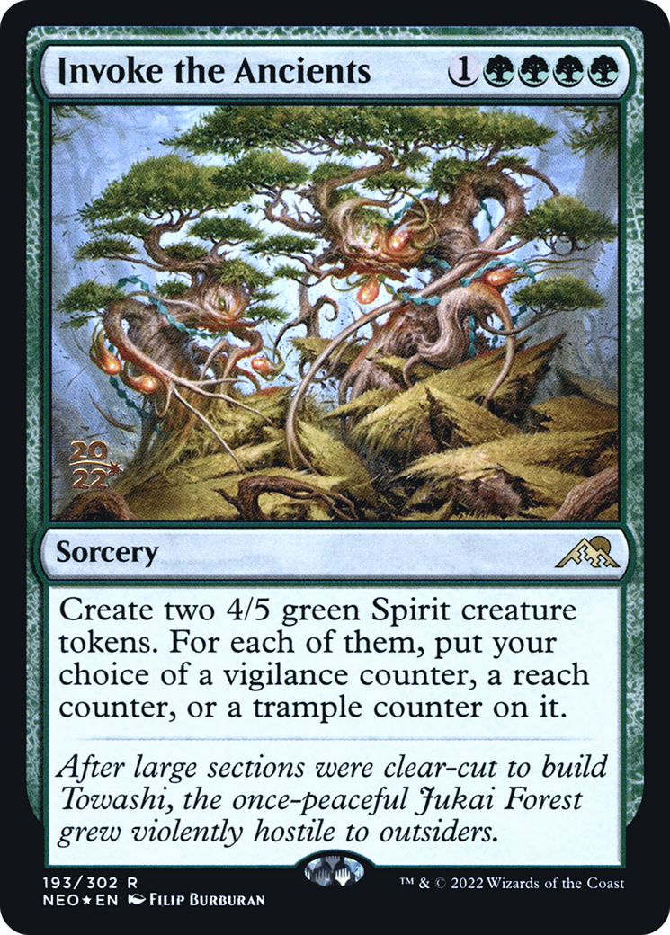 Invoke the Ancients (PRE-193S) [Kamigawa: Neon Dynasty Promos] Foil MTG Single Wizards of the Coast