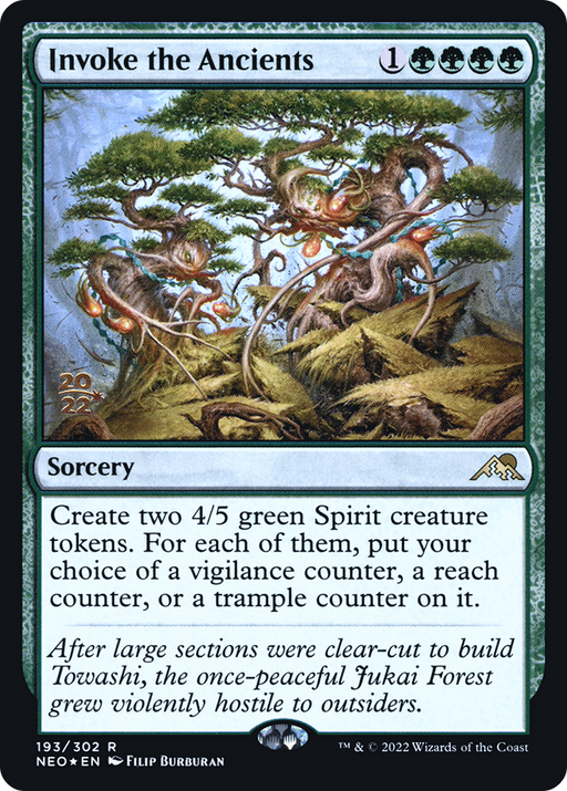 Invoke the Ancients (PRE-193S) [Kamigawa: Neon Dynasty Promos] Foil MTG Single Wizards of the Coast