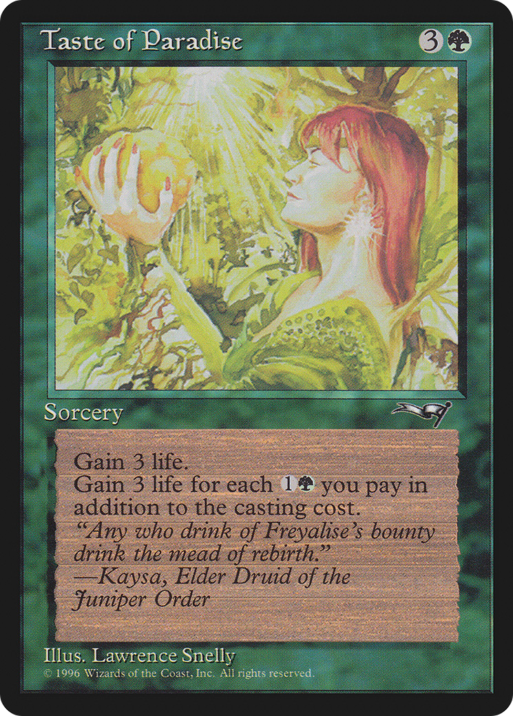 Taste of Paradise (ALL-100A) [Alliances] MTG Single Wizards of the Coast