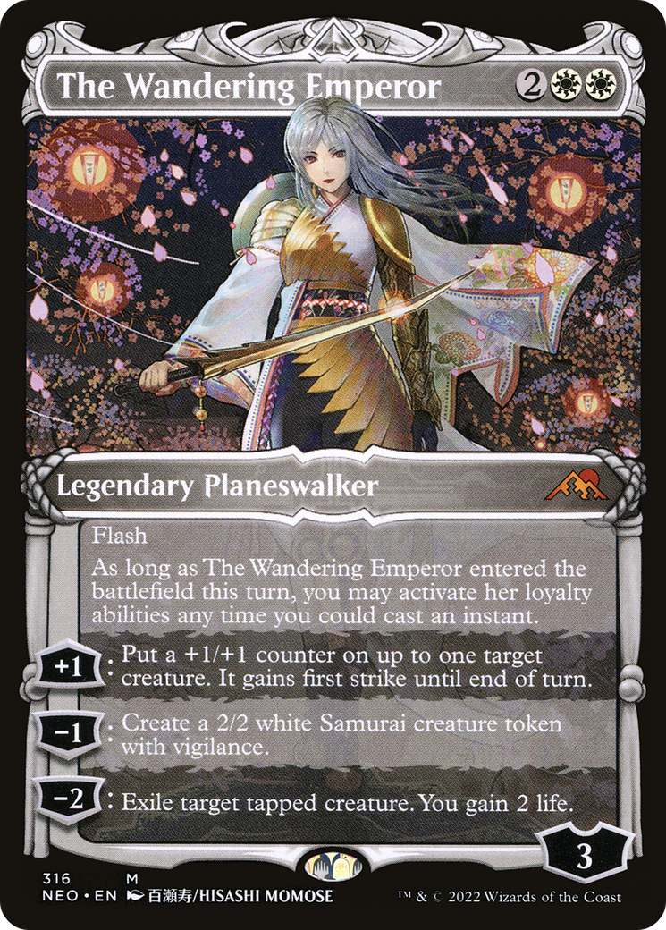 The Wandering Emperor (NEO-316) [Kamigawa: Neon Dynasty] (Showcase) Foil MTG Single Wizards of the Coast