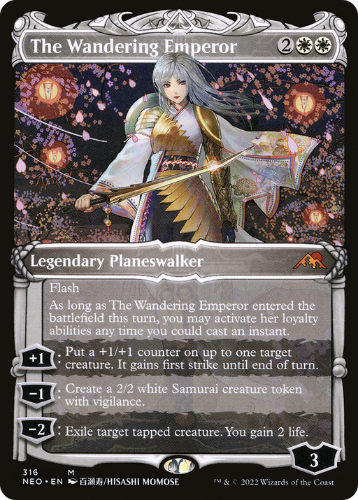 The Wandering Emperor (NEO-316) [Kamigawa: Neon Dynasty] (Showcase) MTG Single Wizards of the Coast