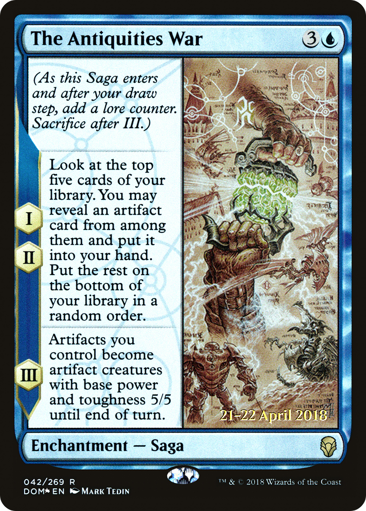 The Antiquities War [Dominaria Prerelease Promos] MTG Single Magic: The Gathering