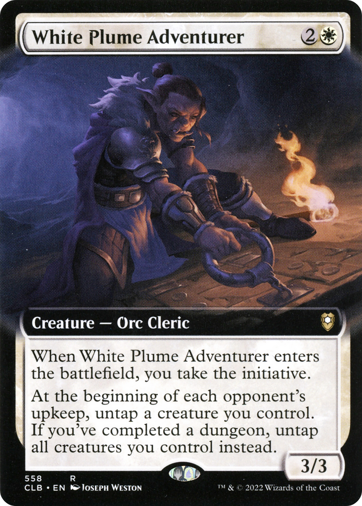 White Plume Adventurer (CLB-558) [Commander Legends: Battle for Baldur's Gate] (Extended Art) MTG Single Wizards of the Coast