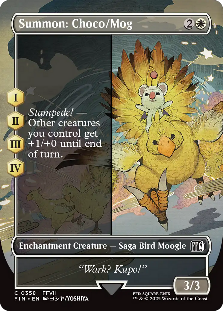 Summon: Choco/Mog (FIN-358) [FINAL FANTASY] (borderless) (Borderless) Foil MTG Single Wizards of the Coast