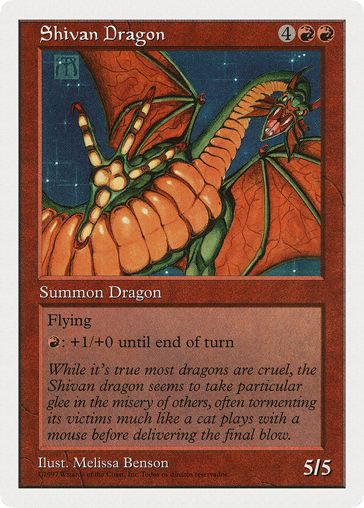 Shivan Dragon (5ED-267†) [Fifth Edition] MTG Single Wizards of the Coast