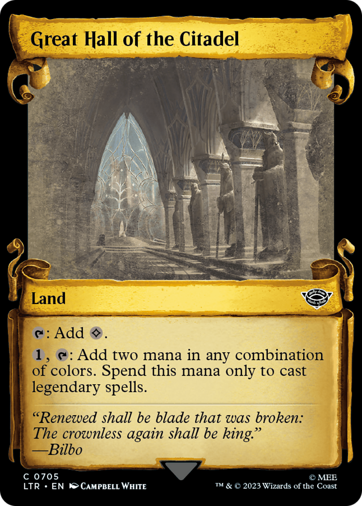 Great Hall of the Citadel (Showcase Scrolls) (LTR-705) [The Lord of the Rings: Tales of Middle-earth] (Showcase) Foil MTG Single Wizards of the Coast