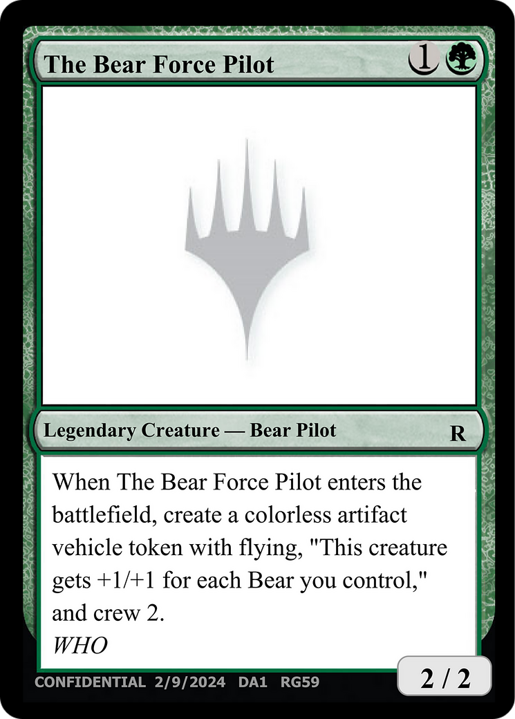The Bear Force Pilot (UNK-RG59) [Misc] Unknown Event MTG Single Wizards of the Coast