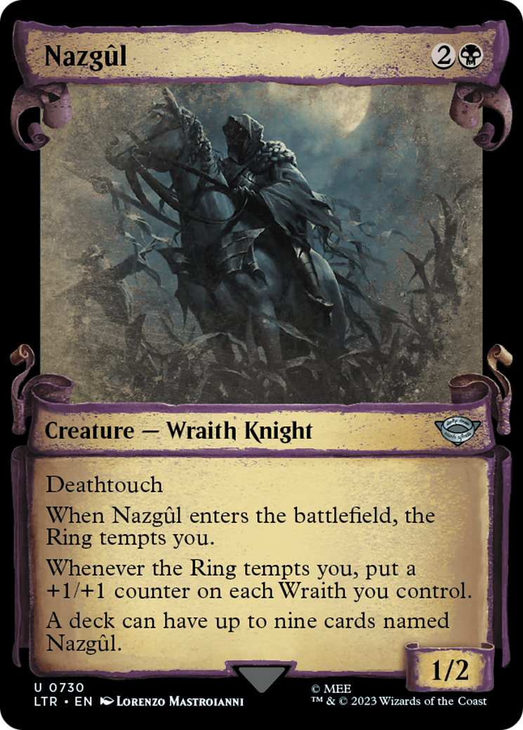 Nazgul (0730) (Showcase Scrolls) (LTR-730) [The Lord of the Rings: Tales of Middle-earth] (Showcase) Foil MTG Single Wizards of the Coast