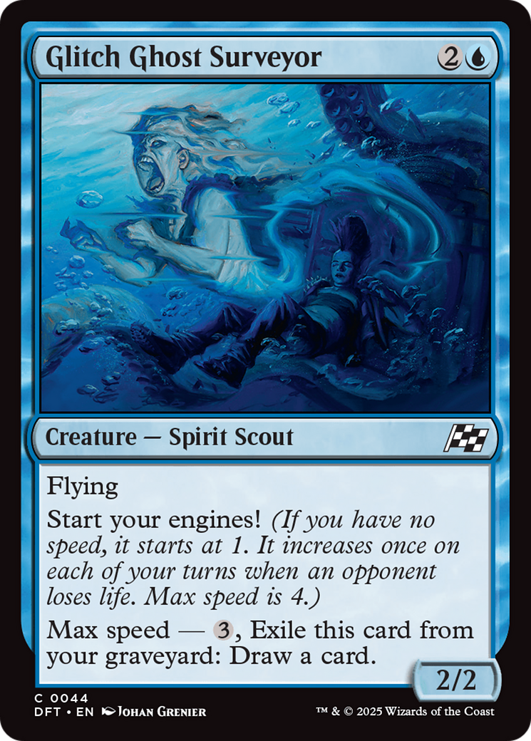 Glitch Ghost Surveyor (DFT-044) [Aetherdrift] Foil MTG Single Wizards of the Coast