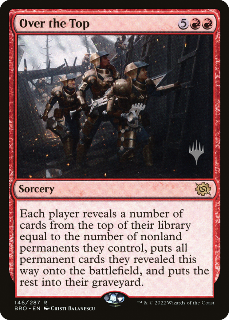 Over the Top (PPBRO-146P) [The Brothers' War Promos] MTG Single Wizards of the Coast
