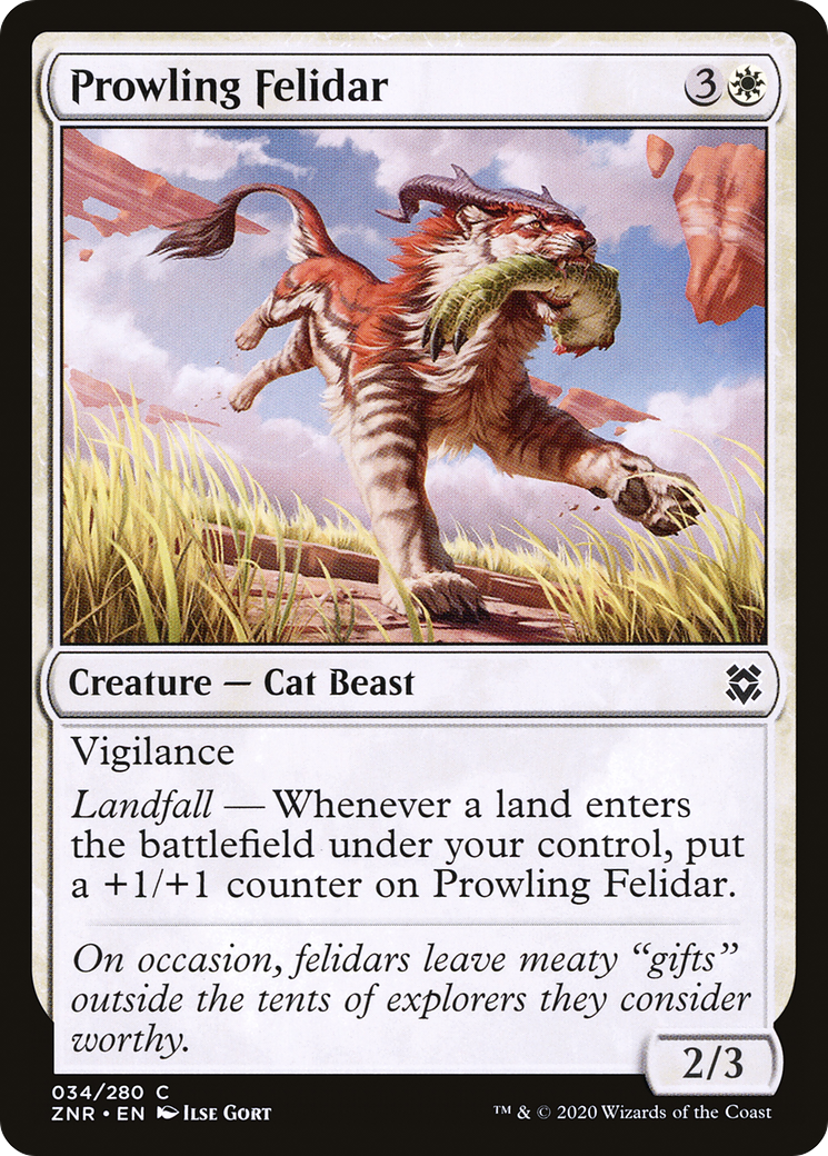 Prowling Felidar (ZNR-034) [Zendikar Rising] Foil MTG Single Wizards of the Coast
