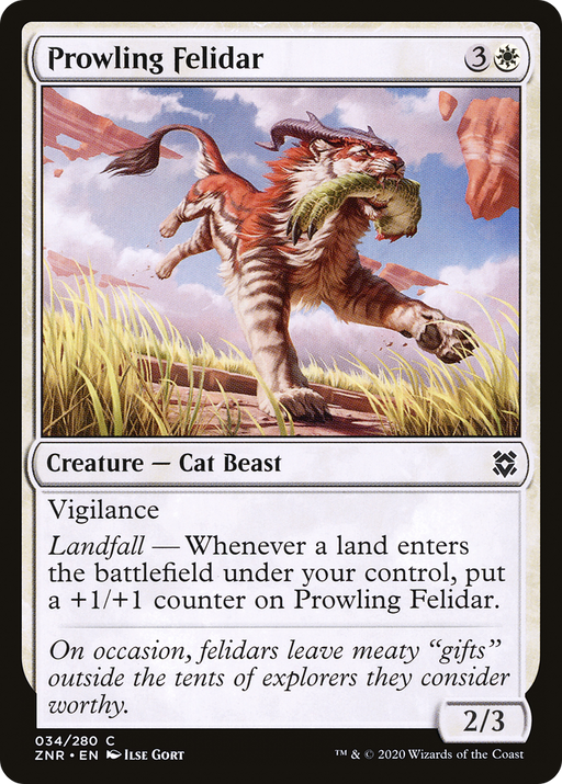 Prowling Felidar (ZNR-034) [Zendikar Rising] Foil MTG Single Wizards of the Coast