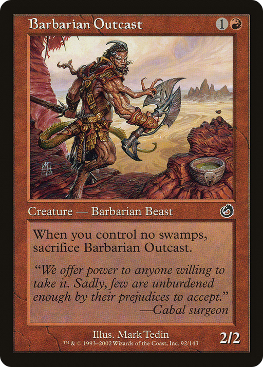 Barbarian Outcast (TOR-092) [Torment] MTG Single Wizards of the Coast