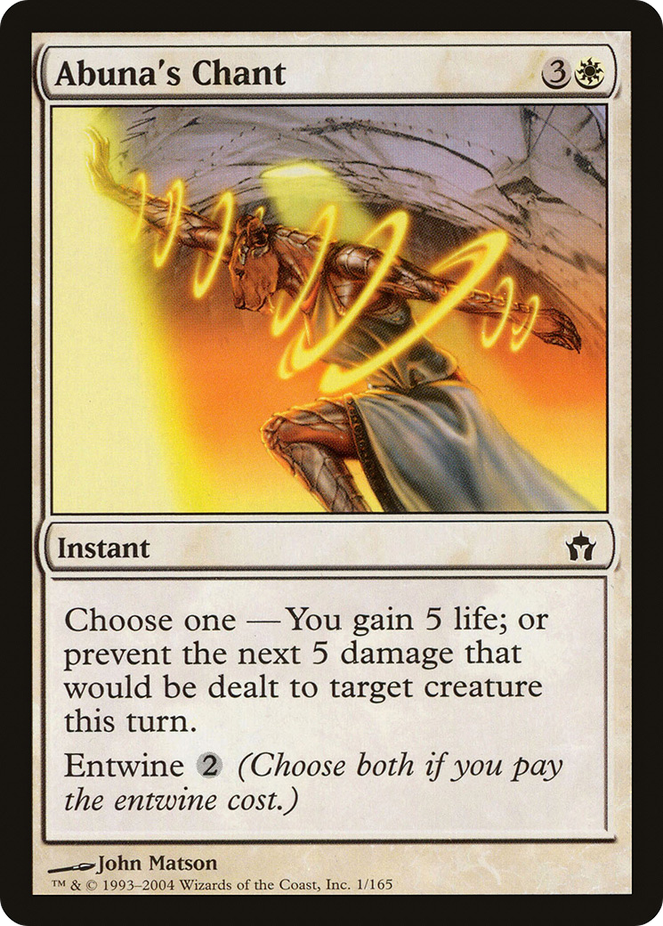 Abuna's Chant (5DN-001) [Fifth Dawn] Foil MTG Single Wizards of the Coast