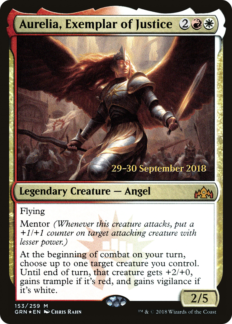 Aurelia, Exemplar of Justice (PRE-153) [Guilds of Ravnica Promos] Foil MTG Single Wizards of the Coast
