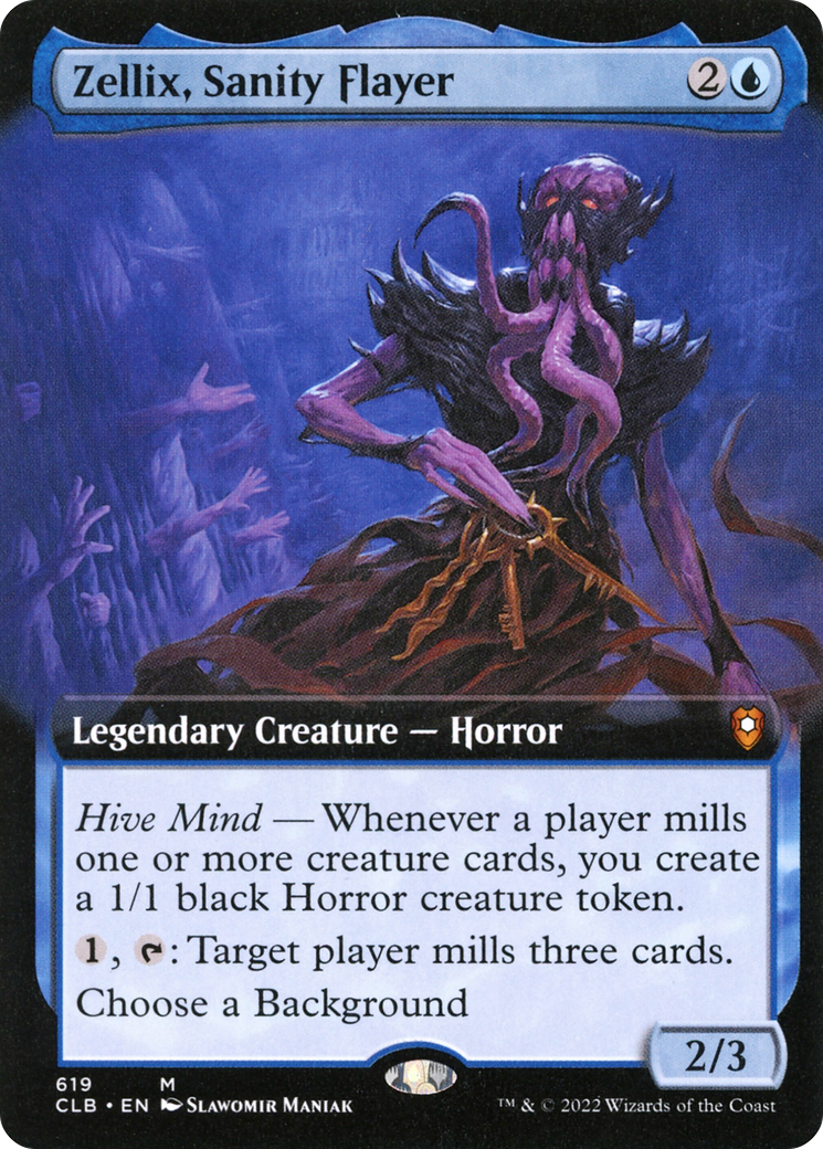 Zellix, Sanity Flayer (CLB-619) [Commander Legends: Battle for Baldur's Gate] (Extended Art) Foil MTG Single Wizards of the Coast