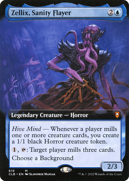 Zellix, Sanity Flayer (CLB-619) [Commander Legends: Battle for Baldur's Gate] (Extended Art) MTG Single Wizards of the Coast