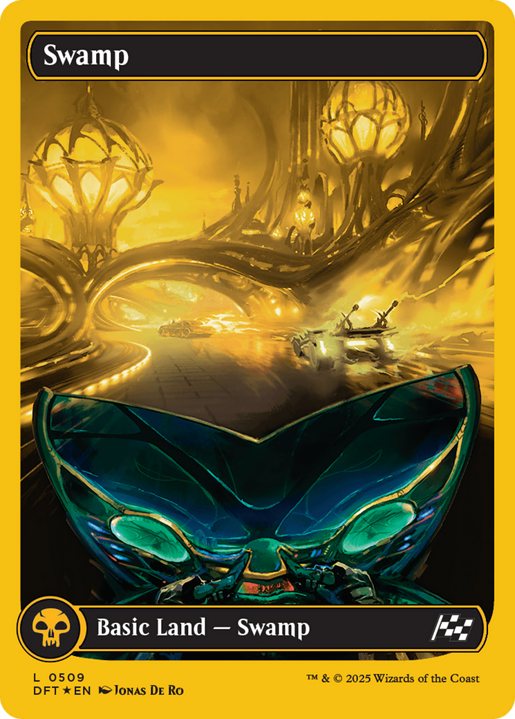 Swamp (0509) (First-Place Foil) (DFT-509) [Aetherdrift] (Full Art) Foil MTG Single Wizards of the Coast