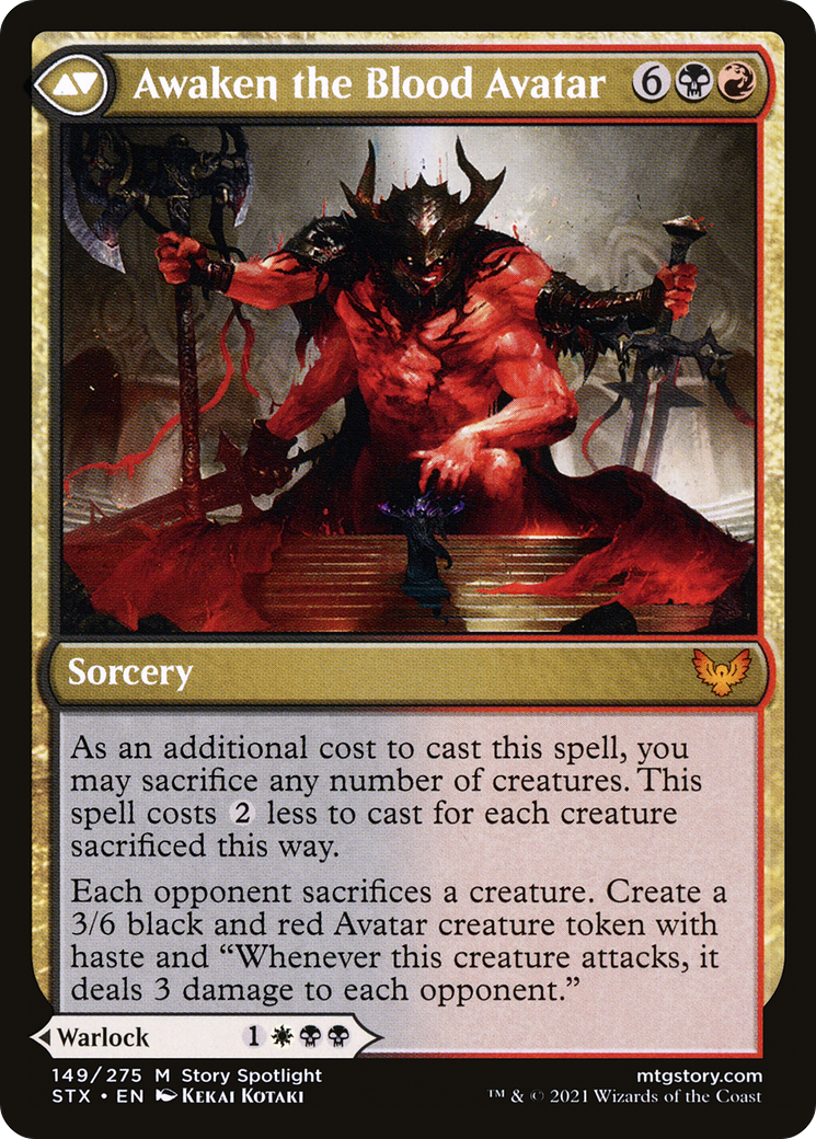 Extus, Oriq Overlord // Awaken the Blood Avatar (STX-149) [Strixhaven: School of Mages] Foil MTG Single Wizards of the Coast