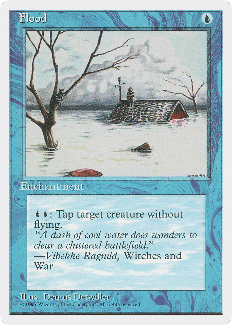Flood (4ED-073) [Fourth Edition] MTG Single Wizards of the Coast