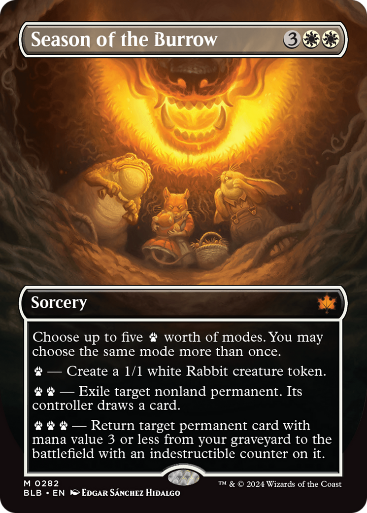 Season of the Burrow (BLB-282) [Bloomburrow] (Showcase) (Borderless) Foil MTG Single Wizards of the Coast
