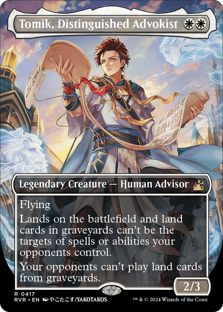 Tomik, Distinguished Advokist (Anime Borderless) (RVR-417) [Ravnica Remastered] (Borderless) Foil MTG Single Wizards of the Coast