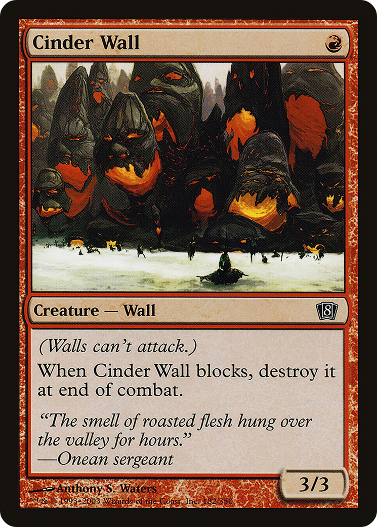 Cinder Wall (8ED-182) [8th Edition] Foil MTG Single Wizards of the Coast
