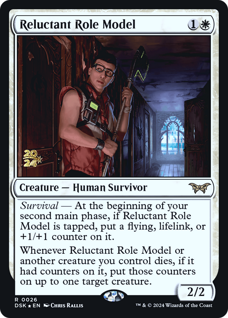 Reluctant Role Model (0026) (PRE-026) [Duskmourn: House of Horror Promos] Foil MTG Single Wizards of the Coast