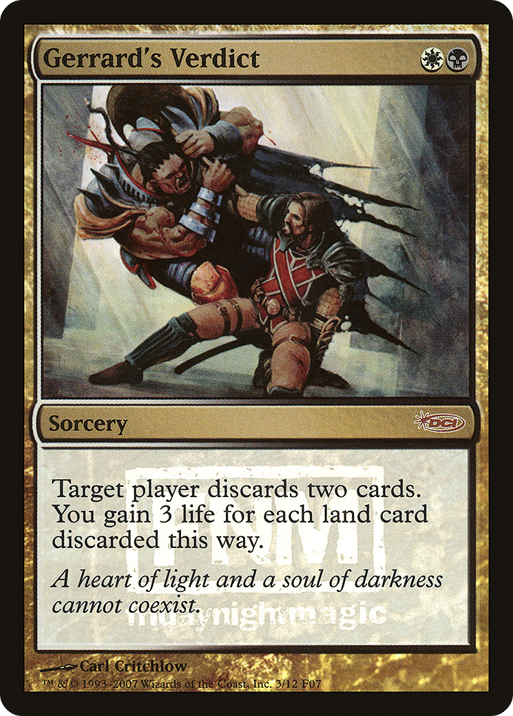 Gerrard's Verdict (FNM-003) [Misc] Friday Night Magic 2007 Foil MTG Single Wizards of the Coast