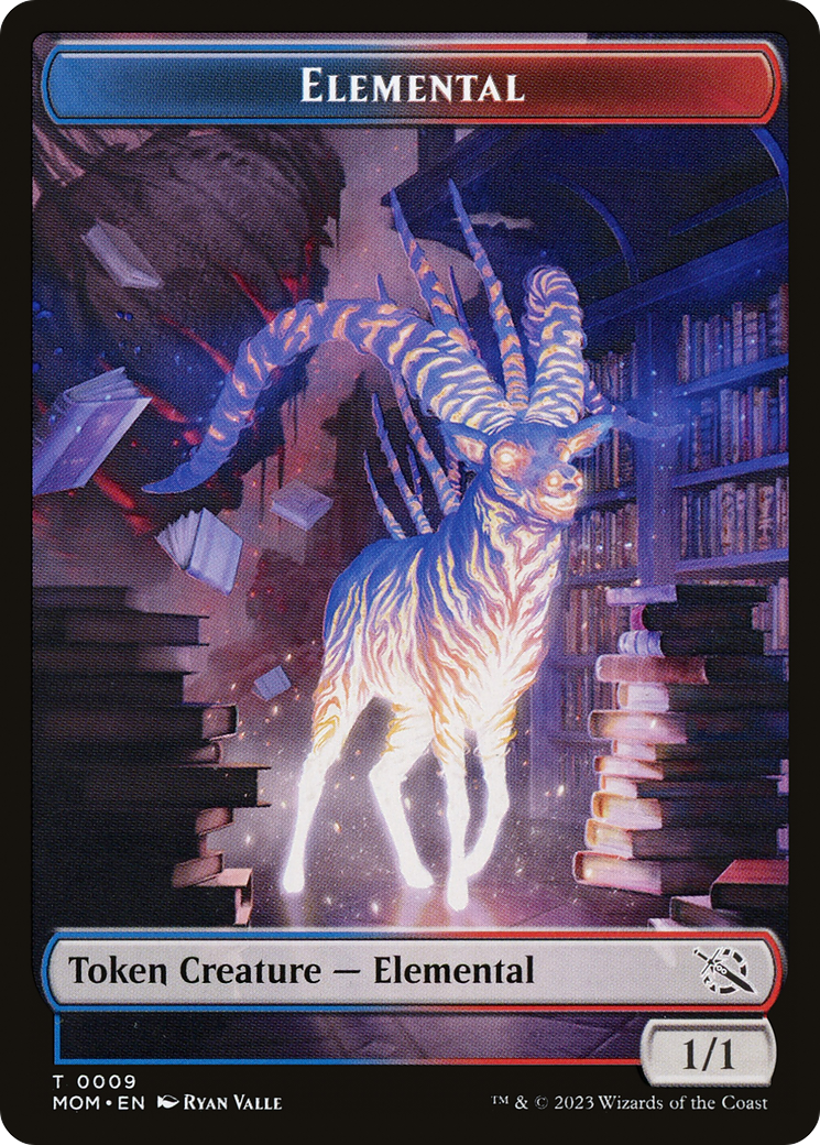Elemental (09) // Spirit (13) Double-Sided Token [Tokens] March of the Machine Tokens MTG Single Magic: The Gathering