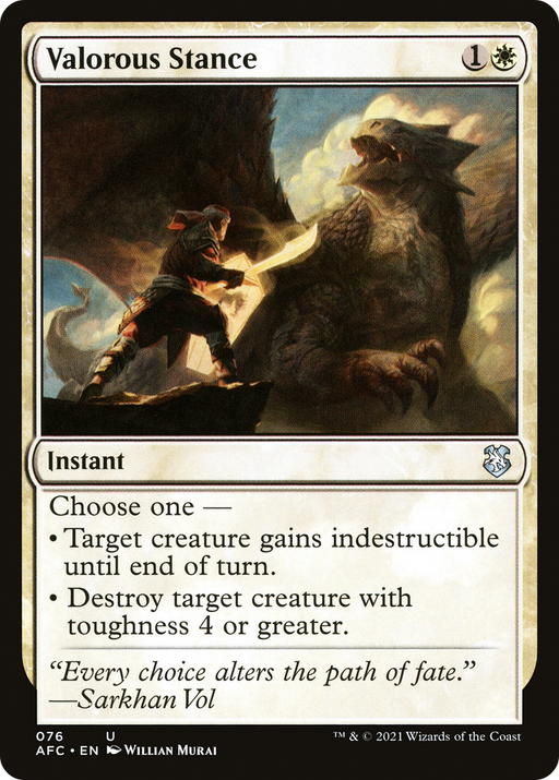 Valorous Stance (AFC-076) [Forgotten Realms Commander] MTG Single Wizards of the Coast