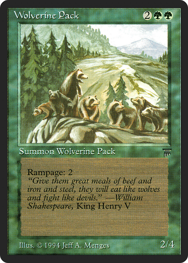 Wolverine Pack (LEG-) [Oldschool] Legends MTG Single Wizards of the Coast