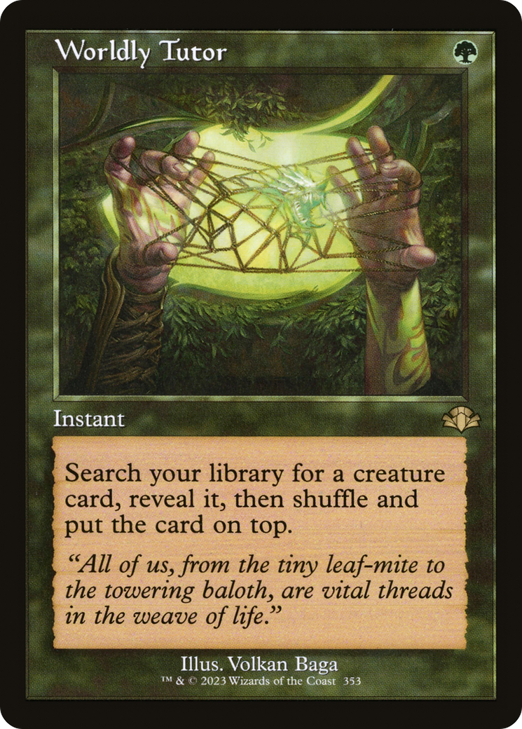 Worldly Tutor (DMR-353) [Dominaria Remastered] Foil MTG Single Wizards of the Coast