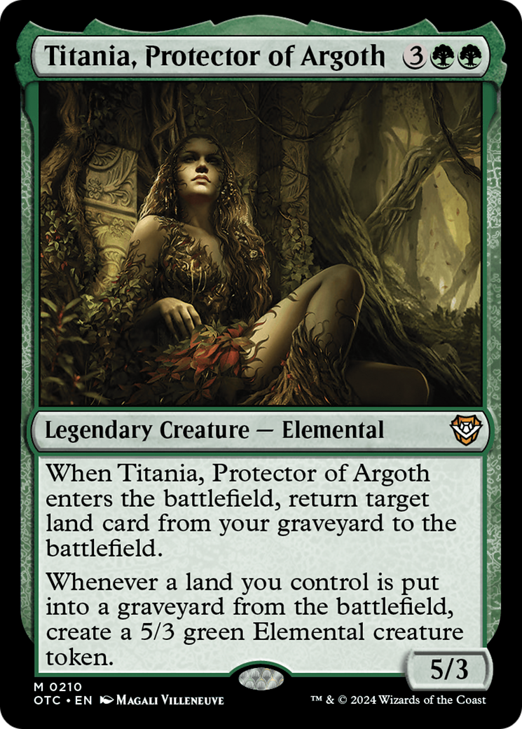 Titania, Protector of Argoth (OTC-210) [Outlaws of Thunder Junction Commander] MTG Single Wizards of the Coast