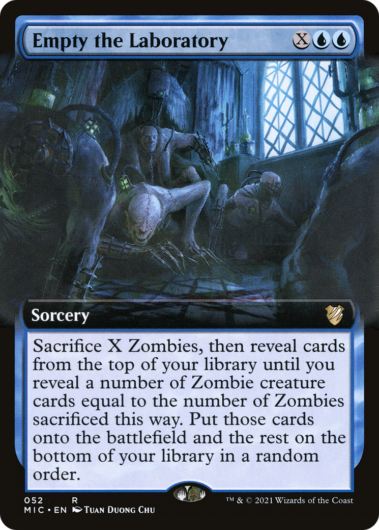 Empty the Laboratory (MIC-052) [Midnight Hunt Commander] (Extended Art) MTG Single Wizards of the Coast
