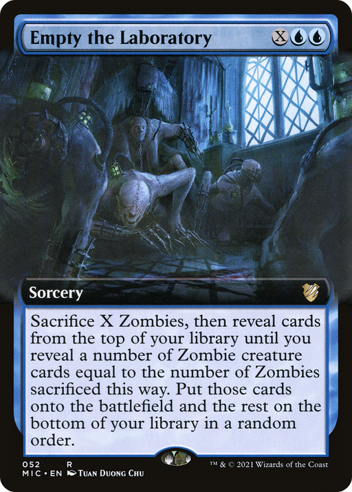 Empty the Laboratory (MIC-052) [Midnight Hunt Commander] (Extended Art) MTG Single Wizards of the Coast
