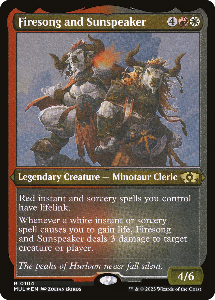 Firesong and Sunspeaker (MUL-104) [Multiverse Legends] Etched Foil MTG Single Wizards of the Coast