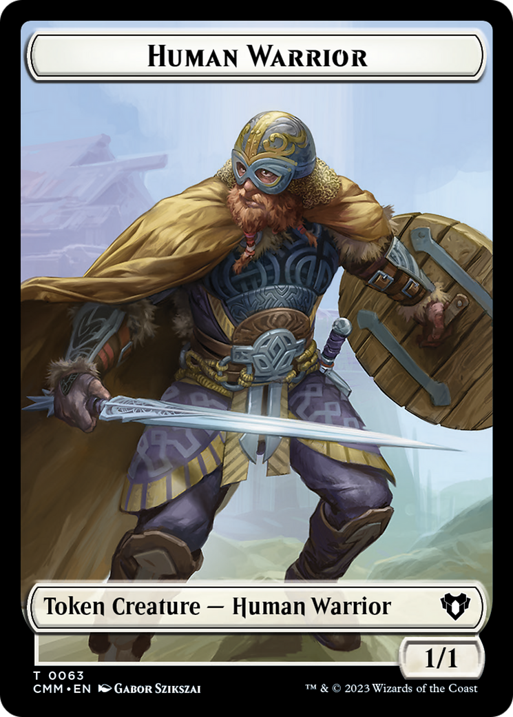 Human Warrior // Zombie Army Double-Sided Token [Tokens] Commander Masters Tokens MTG Single Magic: The Gathering