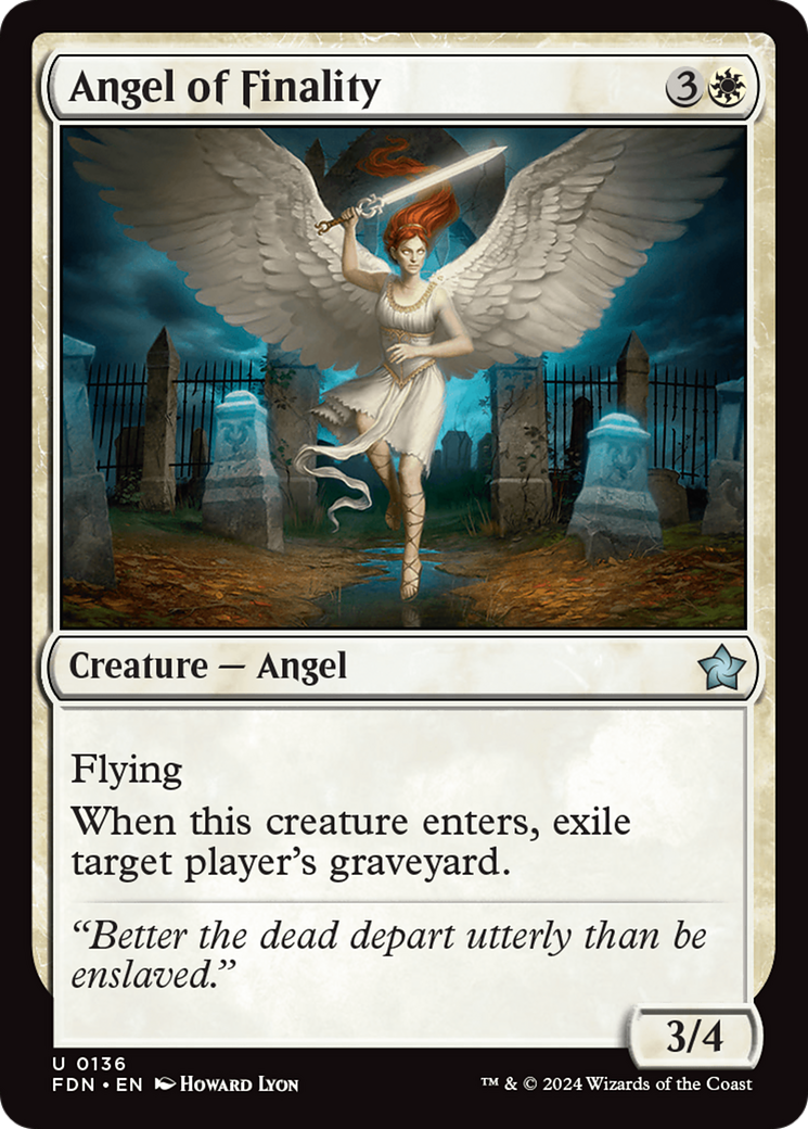 Angel of Finality (FDN-136) [Foundations] Foil MTG Single Wizards of the Coast
