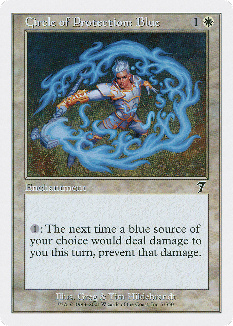Circle of Protection: Blue (7ED-007) [7th Edition] Foil MTG Single Wizards of the Coast