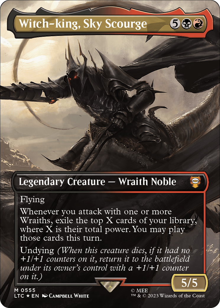 Witch-king, Sky Scourge (Surge Foil) (LTC-555) [Tales of Middle-earth Commander] (Borderless) Foil MTG Single Wizards of the Coast