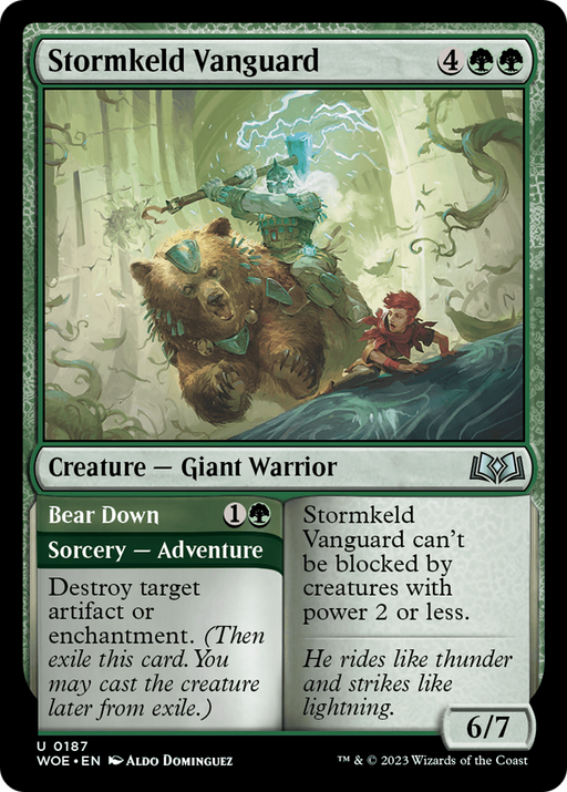 Stormkeld Vanguard // Bear Down (WOE-187) [Wilds of Eldraine] MTG Single Wizards of the Coast
